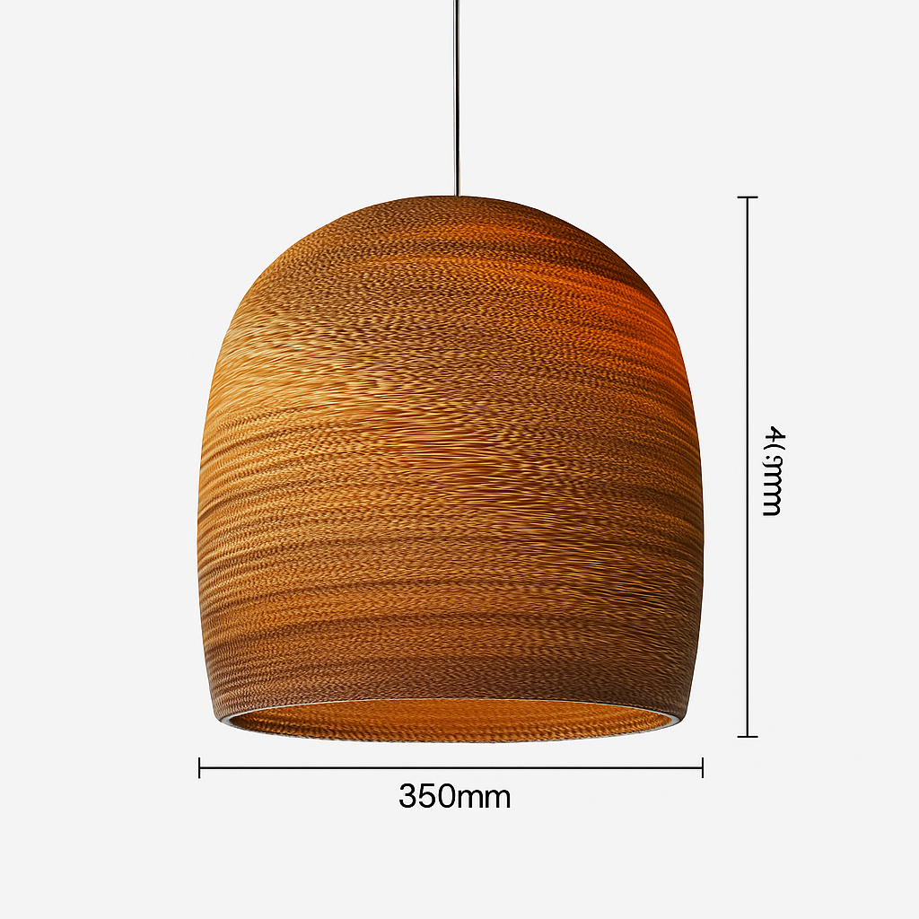 Japandi Paper Pendant Light | Brown Kraft Paper Hanging Lamp in 12 Shapes for Dining & Living Room
