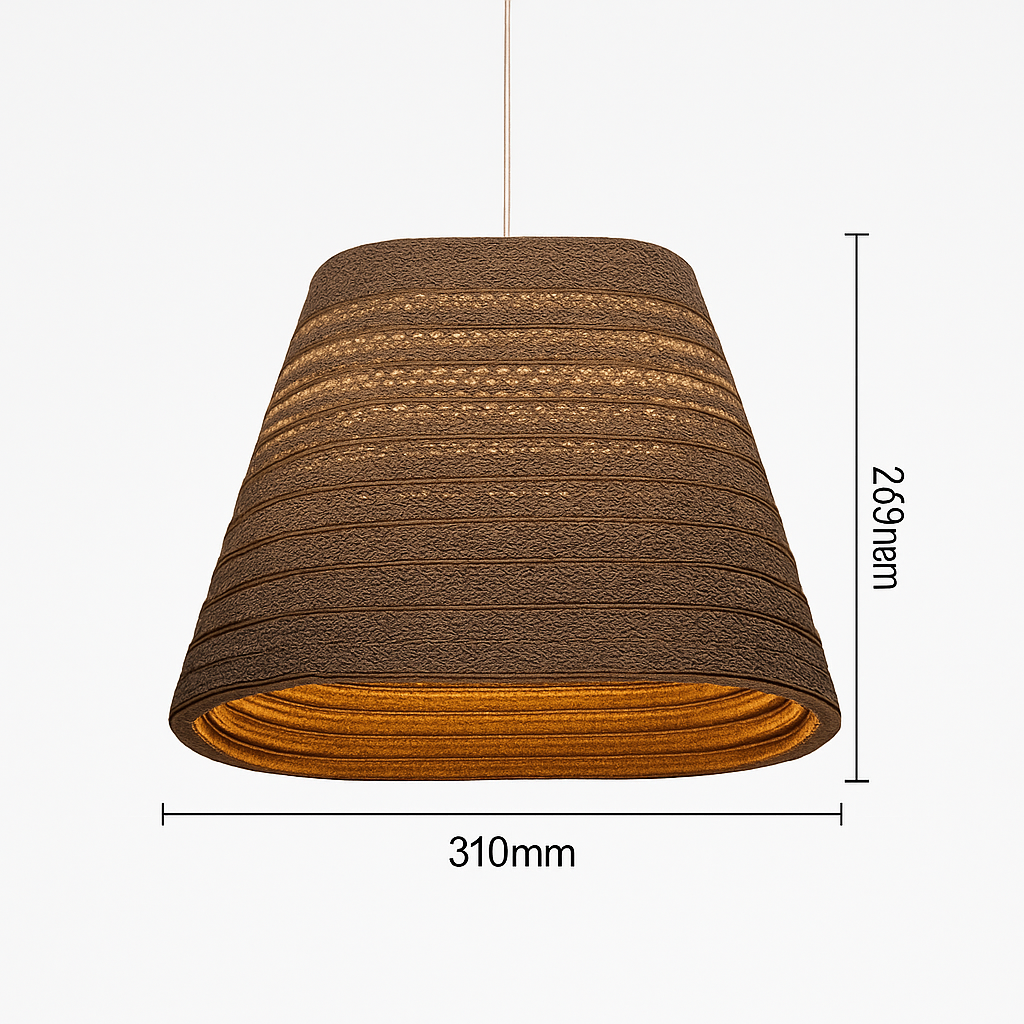 Japandi Paper Pendant Light | Brown Kraft Paper Hanging Lamp in 12 Shapes for Dining & Living Room
