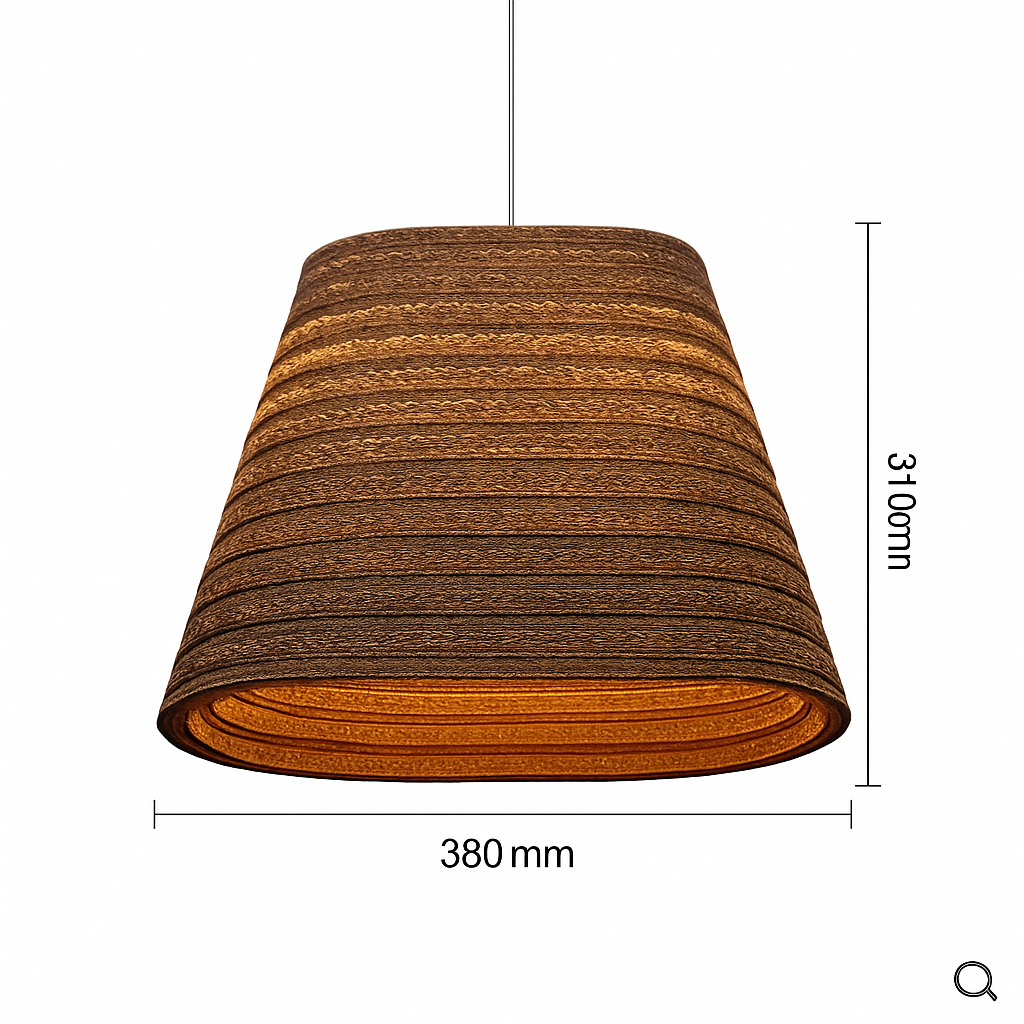 Japandi Paper Pendant Light | Brown Kraft Paper Hanging Lamp in 12 Shapes for Dining & Living Room