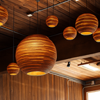 Japandi Paper Pendant Light | Brown Kraft Paper Hanging Lamp in 12 Shapes for Dining & Living Room