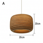 Japandi Paper Pendant Light | Brown Kraft Paper Hanging Lamp in 12 Shapes for Dining & Living Room