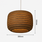 Japandi Paper Pendant Light | Brown Kraft Paper Hanging Lamp in 12 Shapes for Dining & Living Room