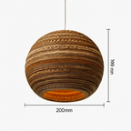 Japandi Paper Pendant Light | Brown Kraft Paper Hanging Lamp in 12 Shapes for Dining & Living Room