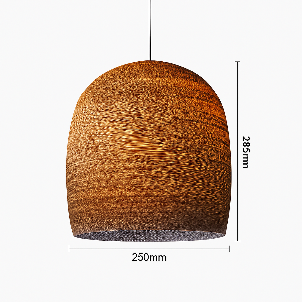 Japandi Paper Pendant Light | Brown Kraft Paper Hanging Lamp in 12 Shapes for Dining & Living Room
