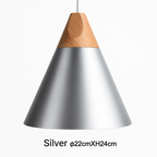 Cono Wood & Aluminum Cone Pendant Light | Modern Kitchen Island Lamp