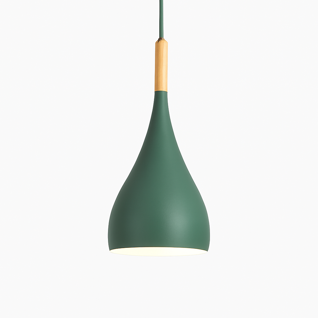 Stick Nordic Wood & Metal Pendant Light | Colorful Bar Hanging Lamp