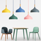 Stick Nordic Wood & Metal Pendant Light | Colorful Bar Hanging Lamp