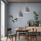 Stick Nordic Wood & Metal Pendant Light | Colorful Bar Hanging Lamp