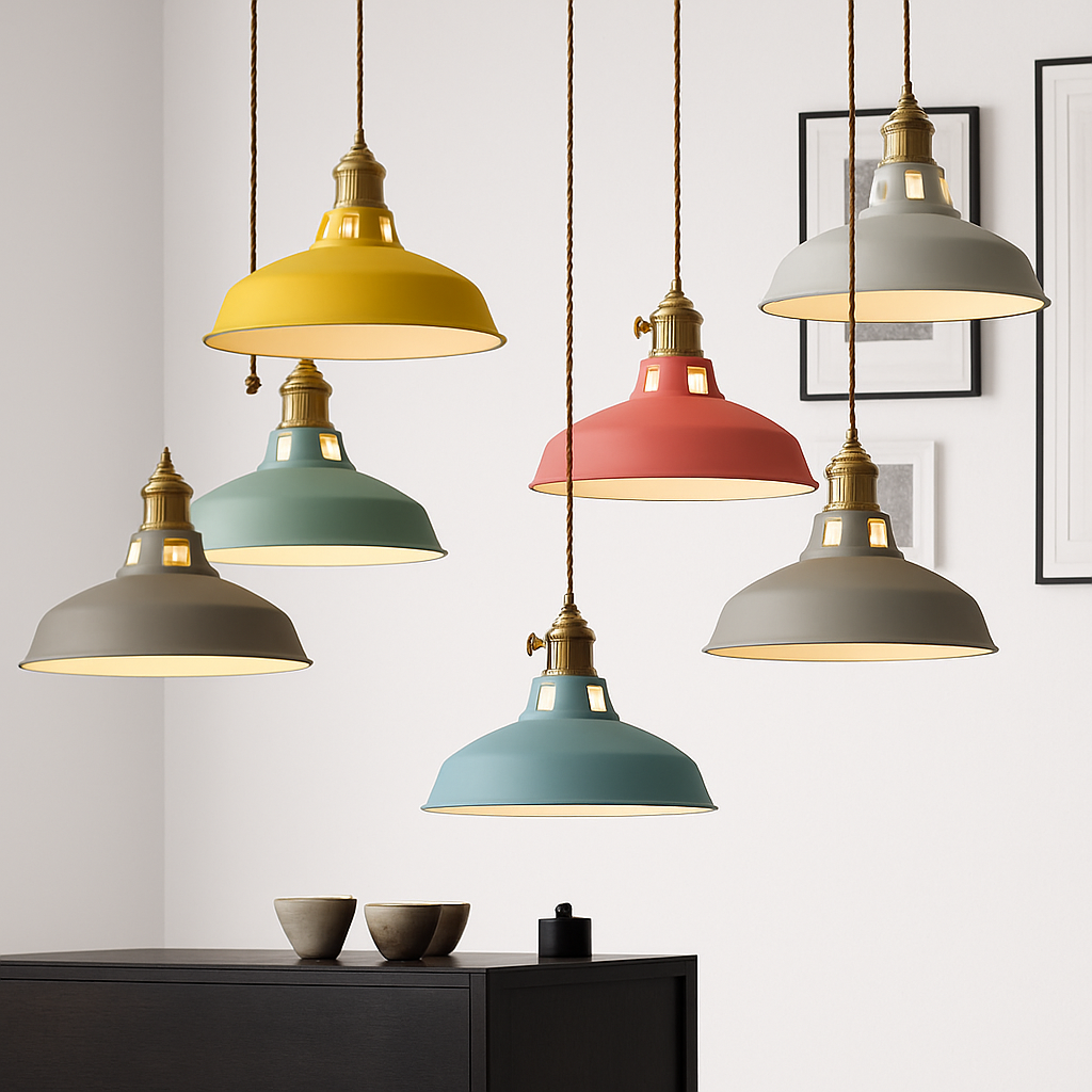 Loft Colorful Metal Pendant Light | Industrial Modern Hanging Lamp