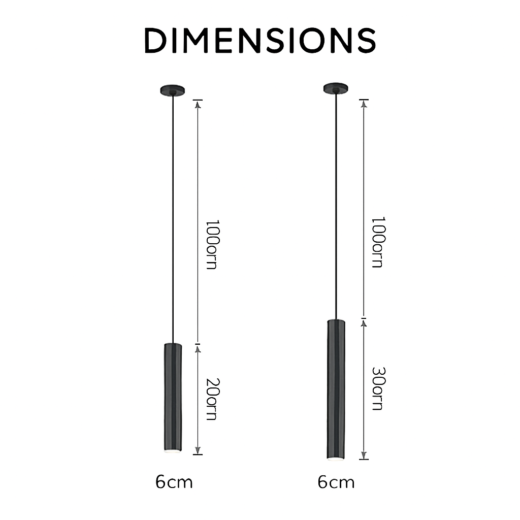 Linea LED Cylinder Pendant Light | Slim Aluminum Mini Pendant