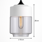 Loft Glass & Metal Pendant Light | Modern Amber or Clear Glass Kitchen Island & Dining Room Hanging Lamp
