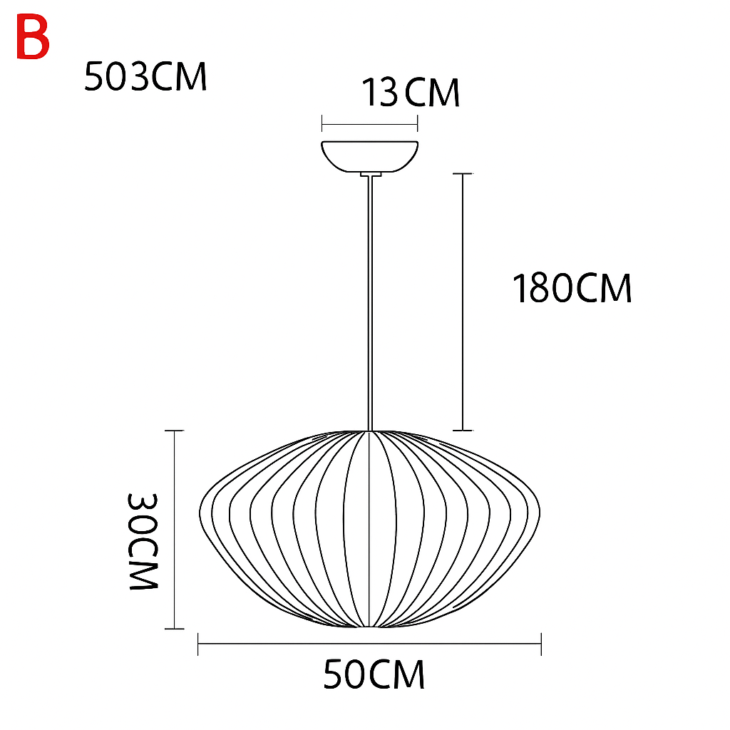 Silk Japanese Paper Pendant Light | Modern Lantern Hanging Lamp for Bedroom & Living Room