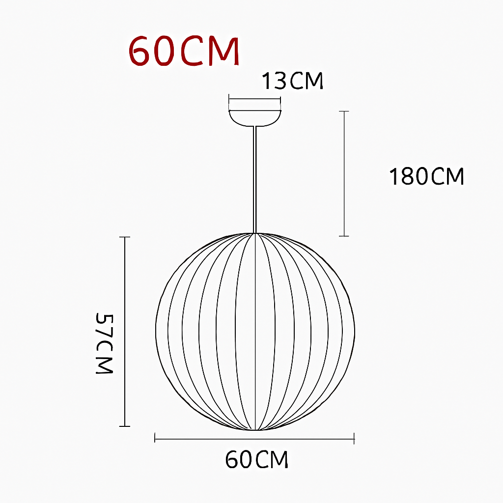 Silk Japanese Paper Pendant Light | Modern Lantern Hanging Lamp for Bedroom & Living Room