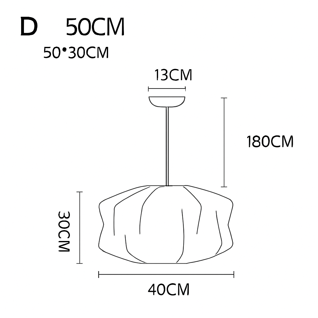 Silk Japanese Paper Pendant Light | Modern Lantern Hanging Lamp for Bedroom & Living Room