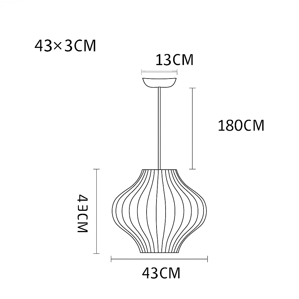 Silk Japanese Paper Pendant Light | Modern Lantern Hanging Lamp for Bedroom & Living Room