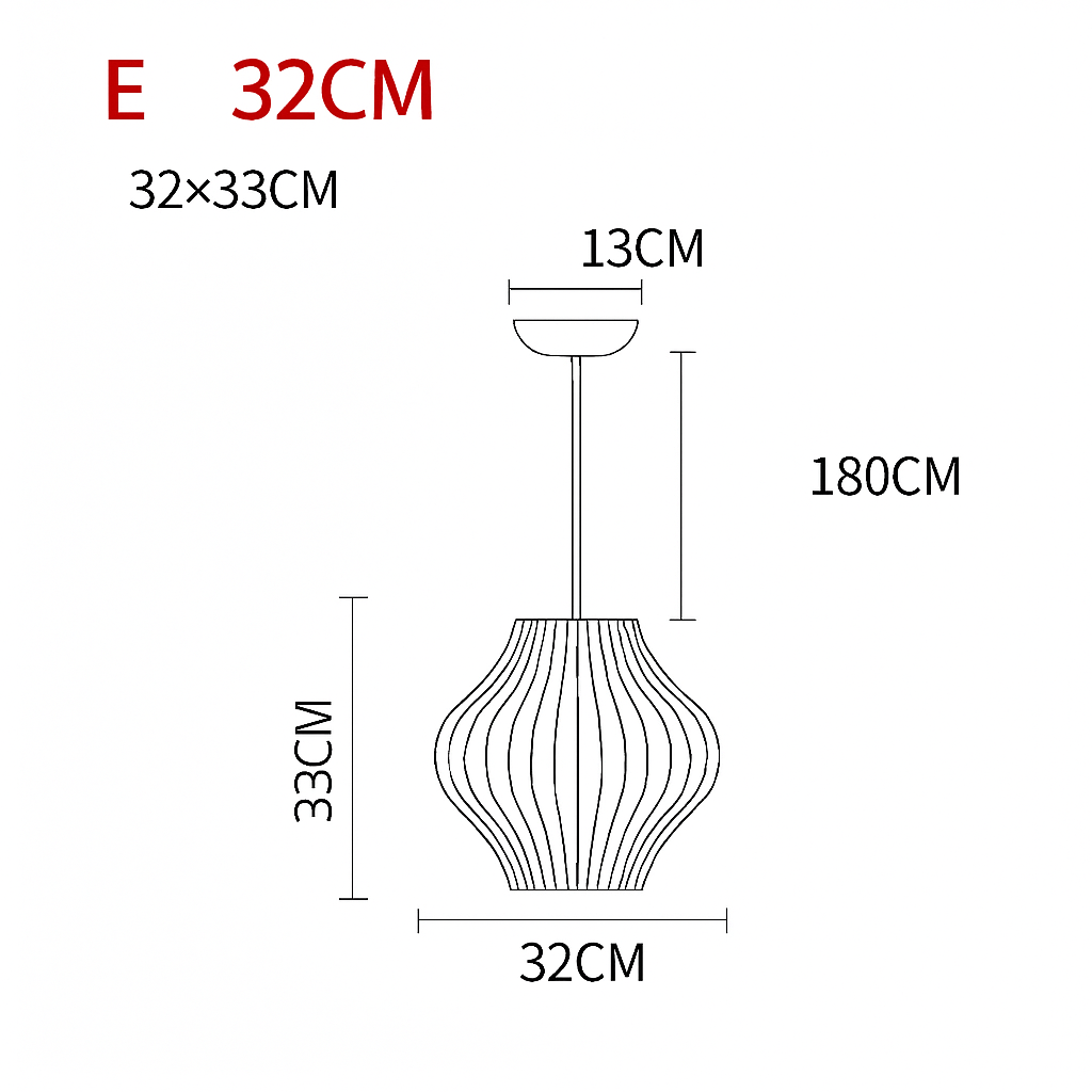 Silk Japanese Paper Pendant Light | Modern Lantern Hanging Lamp for Bedroom & Living Room