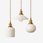 Letten Retro White Ceramic Pendant Light | Kitchen Island & Dining Room Hanging Lamp