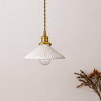 Letten Retro White Ceramic Pendant Light | Kitchen Island & Dining Room Hanging Lamp