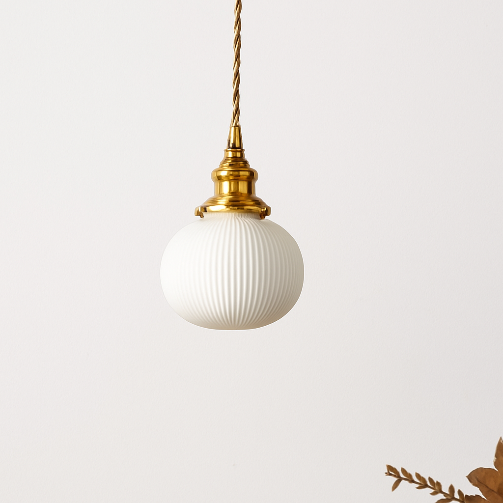 Letten Retro White Ceramic Pendant Light | Kitchen Island & Dining Room Hanging Lamp