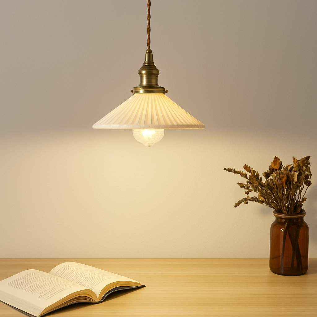 Letten Retro White Ceramic Pendant Light | Kitchen Island & Dining Room Hanging Lamp