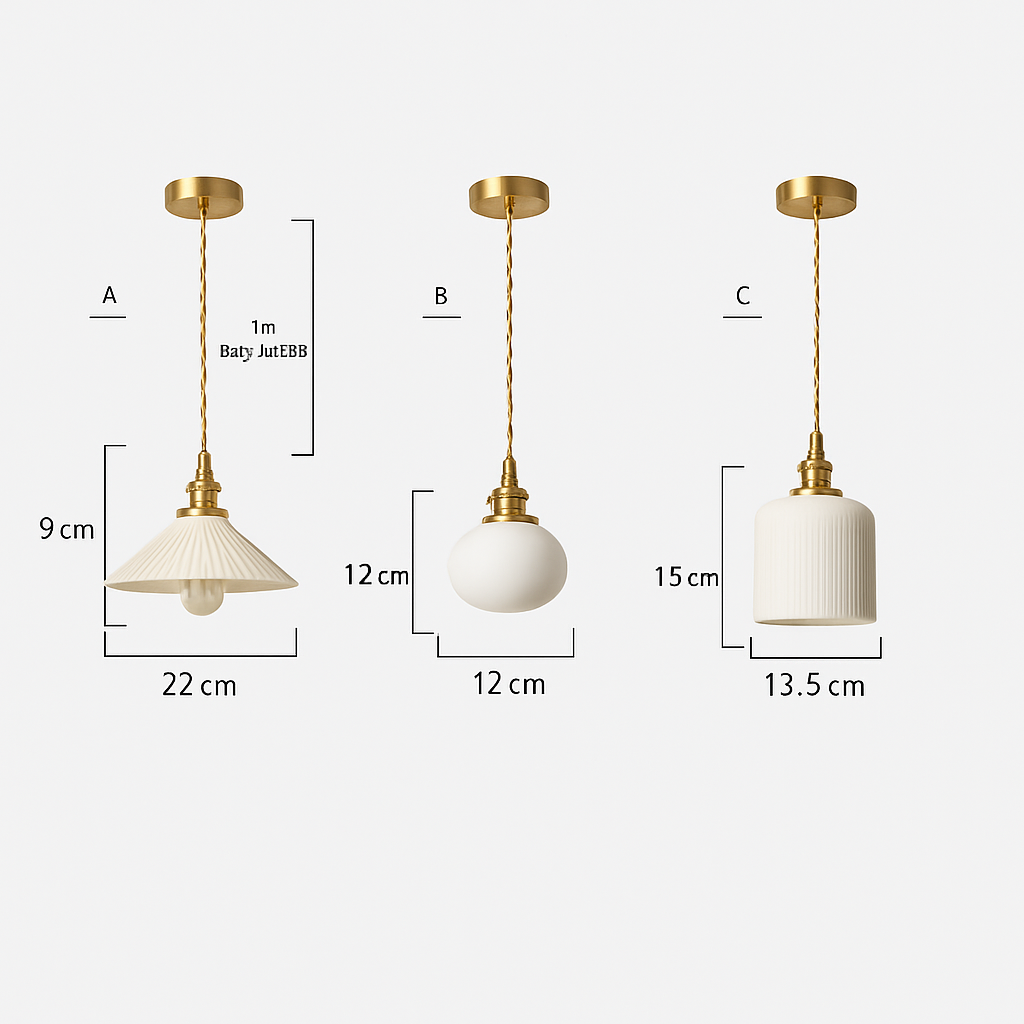 Letten Retro White Ceramic Pendant Light | Kitchen Island & Dining Room Hanging Lamp