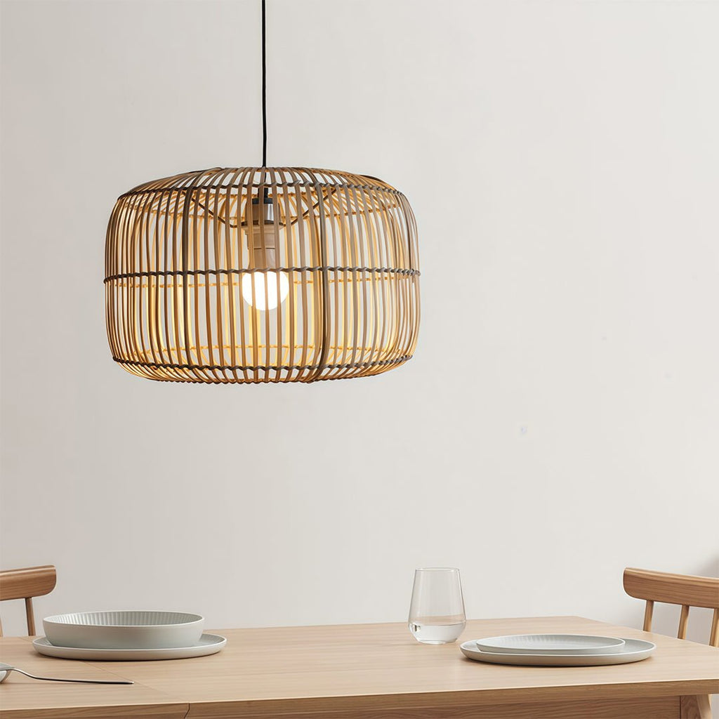 Tatami Woven Bamboo Pendant (16") - LivingLX