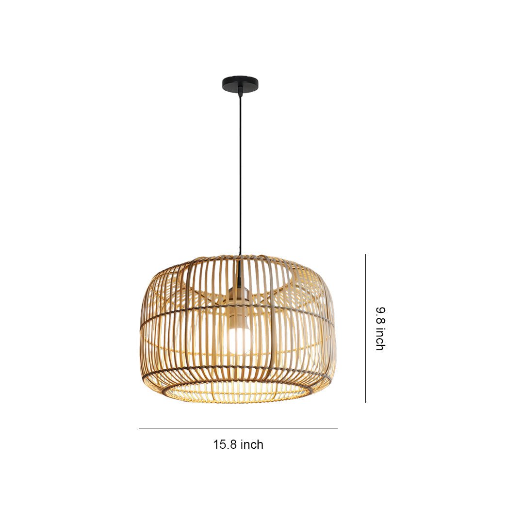 Tatami Woven Bamboo Pendant (16") - LivingLX