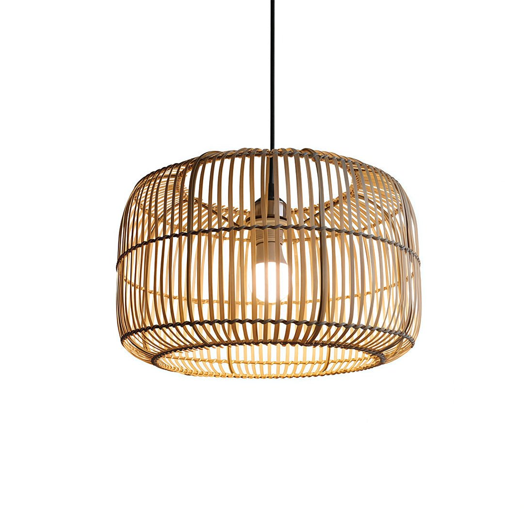 Tatami Woven Bamboo Pendant (16") - LivingLX