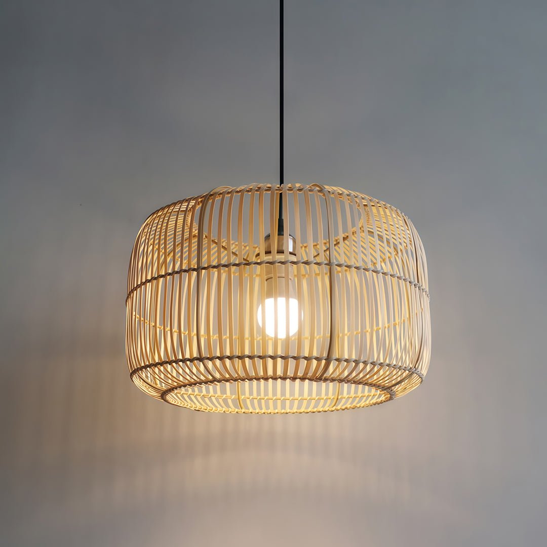 Tatami Woven Bamboo Pendant (16") - LivingLX