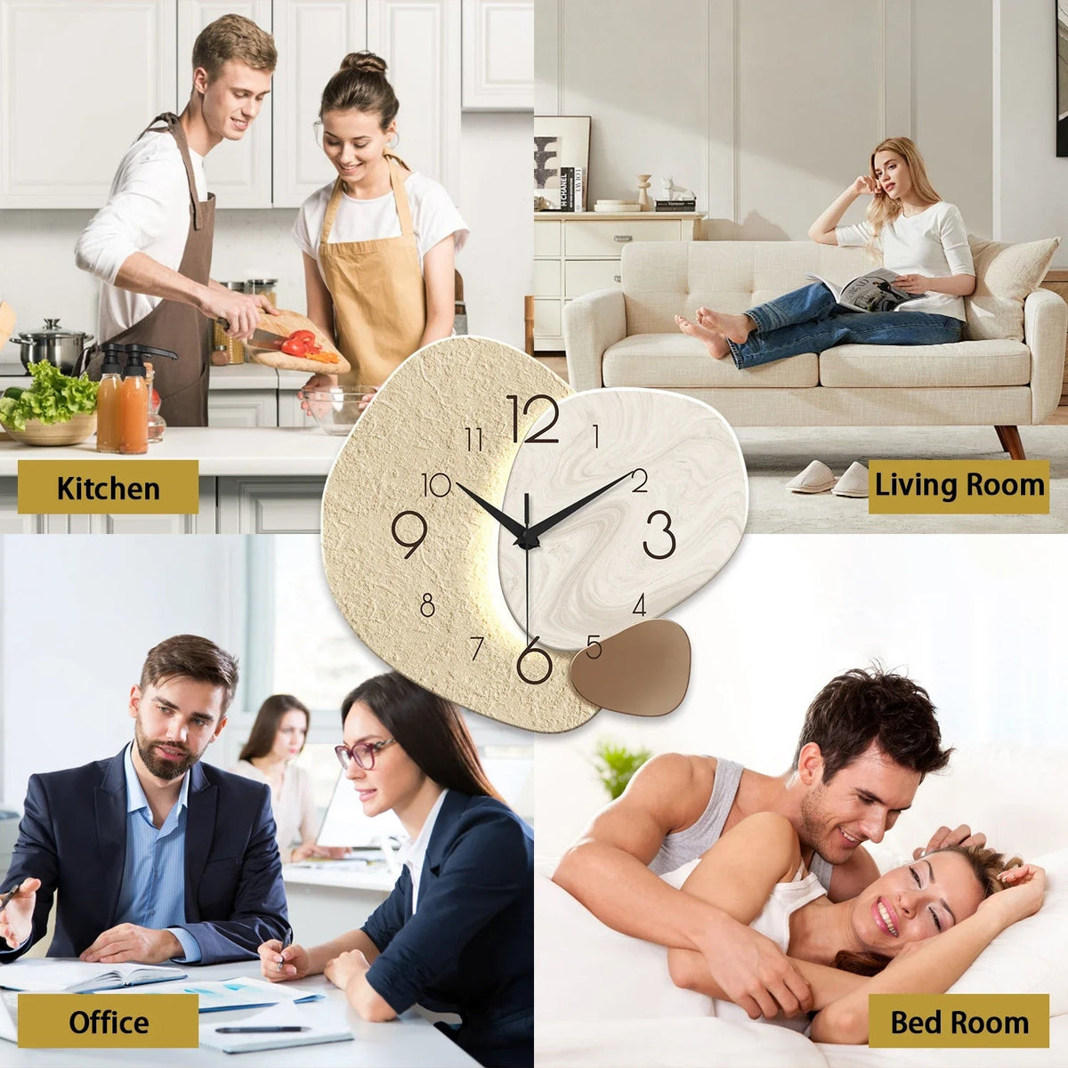TempoStone | Modern Simple Wall Clock | Silent Quartz Design - LivingLX