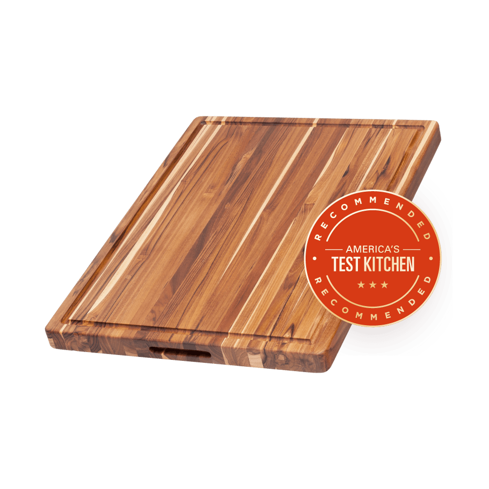 Traditional Teak Carving & Cutting Board with Juice Groove, Charcuterie Board, Large 20x15 in - LivingLX