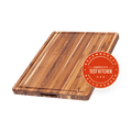 Traditional Teak Carving & Cutting Board with Juice Groove, Charcuterie Board, Large 20x15 in - LivingLX
