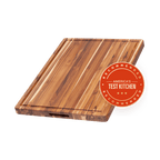 Traditional Teak Carving & Cutting Board with Juice Groove, Charcuterie Board, Large 20x15 in - LivingLX