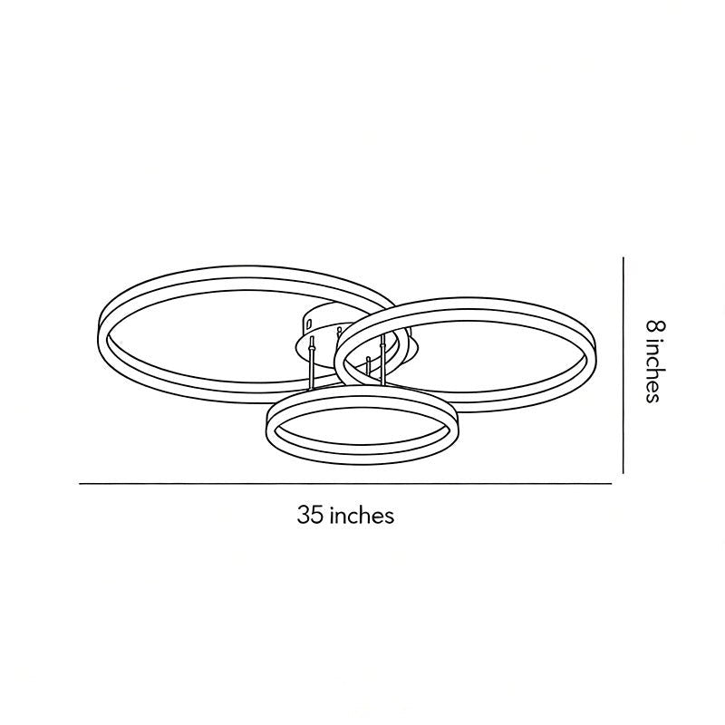Trio Ring LED Flush Mount (28") - LivingLX
