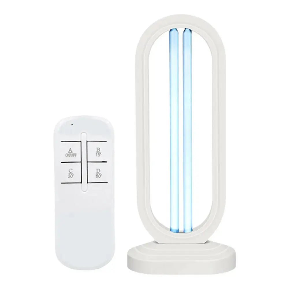 UV-C Disinfection Lamp 38W – Remote Control & Timer, Black or White - LivingLX