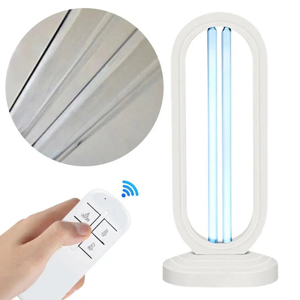 UV-C Disinfection Lamp 38W – Remote Control & Timer, Black or White - LivingLX