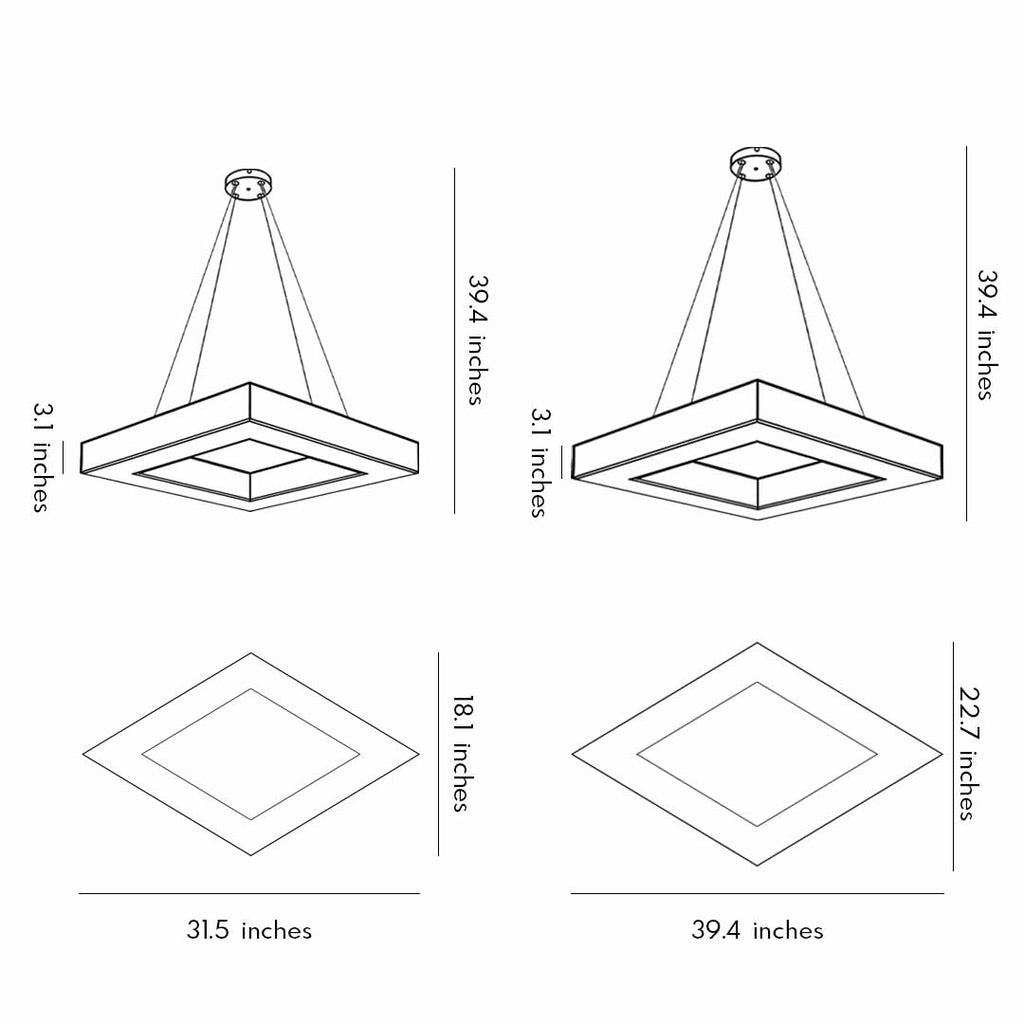 Vertex Diamond Chandelier (32"–39") - LivingLX