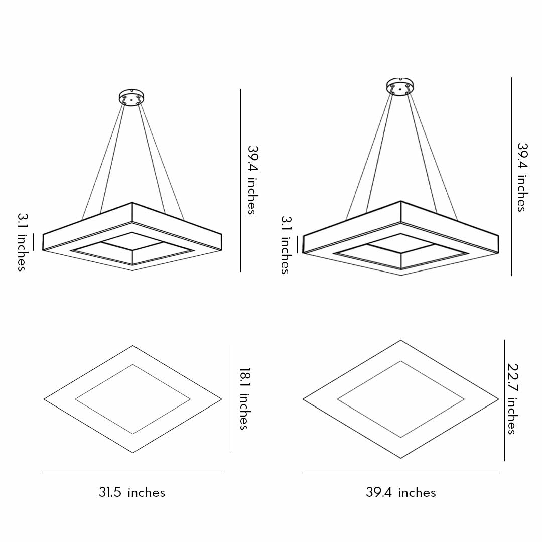 Vertex Diamond Chandelier (32"–39") - LivingLX