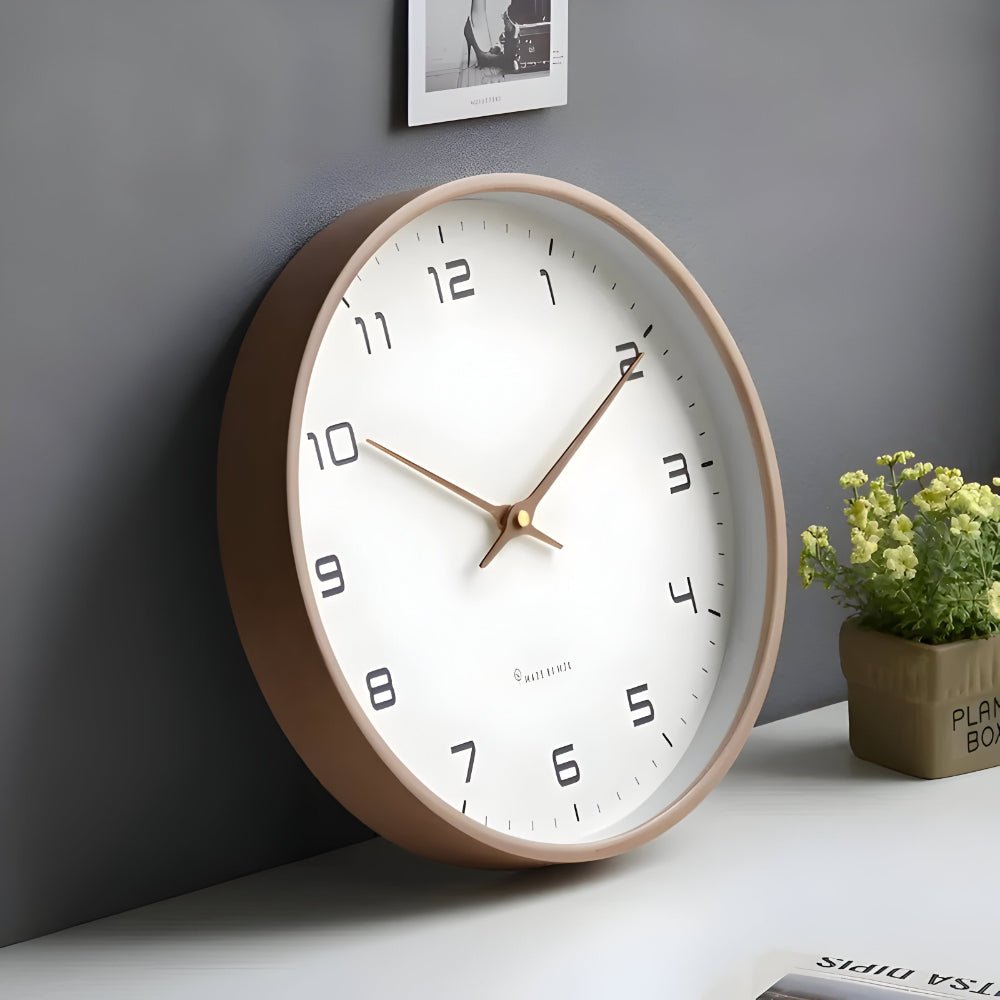 Wall Clock Silent Modern Round Decorative Home Accent - LivingLX