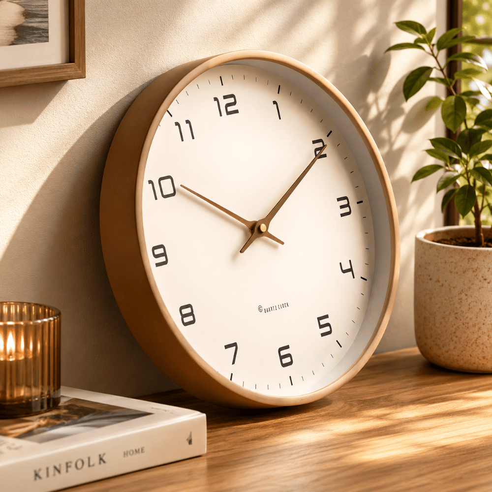 Wall Clock Silent Modern Round Decorative Home Accent - LivingLX