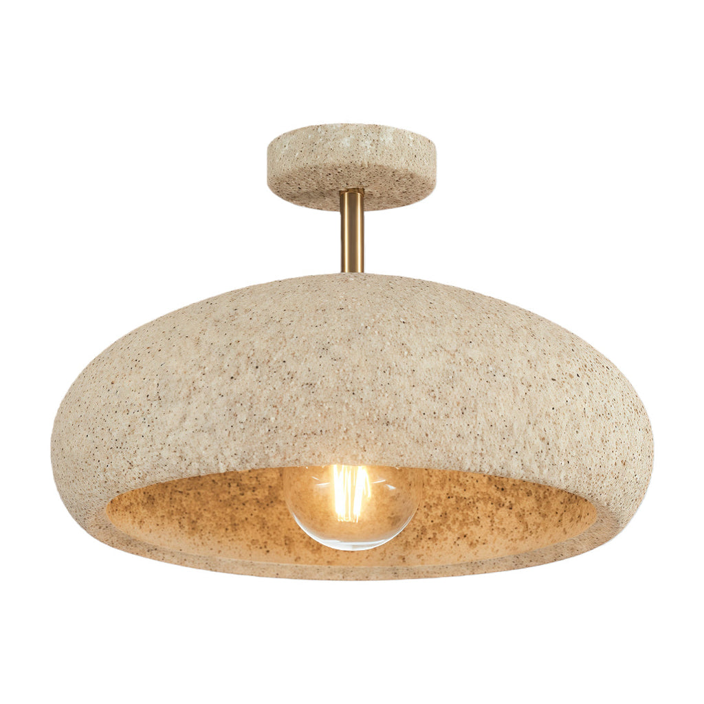 White Wabi-Sabi Semi Flush Ceiling Lamp