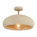 White Wabi-Sabi Semi Flush Ceiling Lamp
