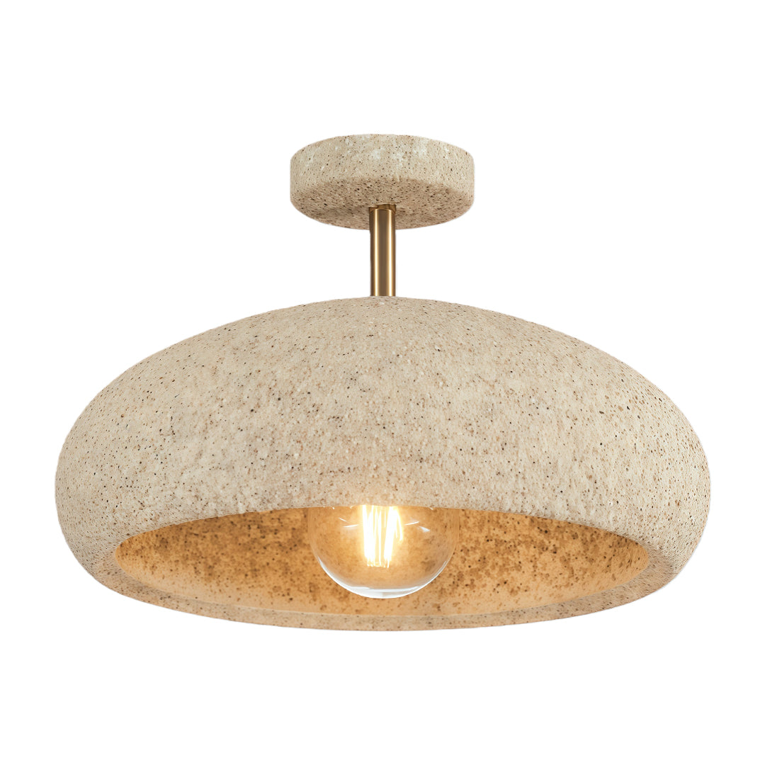 White Wabi-Sabi Semi Flush Ceiling Lamp