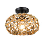Willow Woven Rope Semi-Flush Mount (12") - LivingLX
