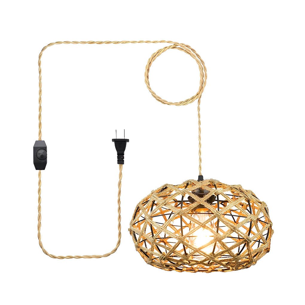 Willow Woven Rope Semi-Flush Mount (12") - LivingLX