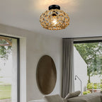 Willow Woven Rope Semi-Flush Mount (12") - LivingLX