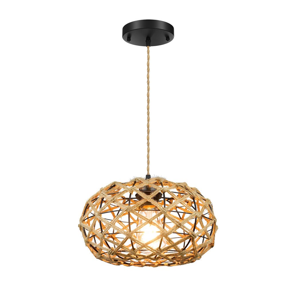 Willow Woven Rope Semi-Flush Mount (12") - LivingLX